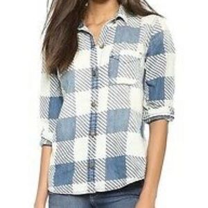 Current Elliott Plaid Denim Shirt